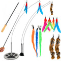 GADGETSOLOGY Cat Wand Toy Cat Fishing Pole Toy Cat Feather Toy Suction Cup Cat Toys for Indoor Cats Cat Toys Wand Feather Wand Cat Toy Feather Cat Toy Multisurface Cat Feather Wand Toy Cat Teaser